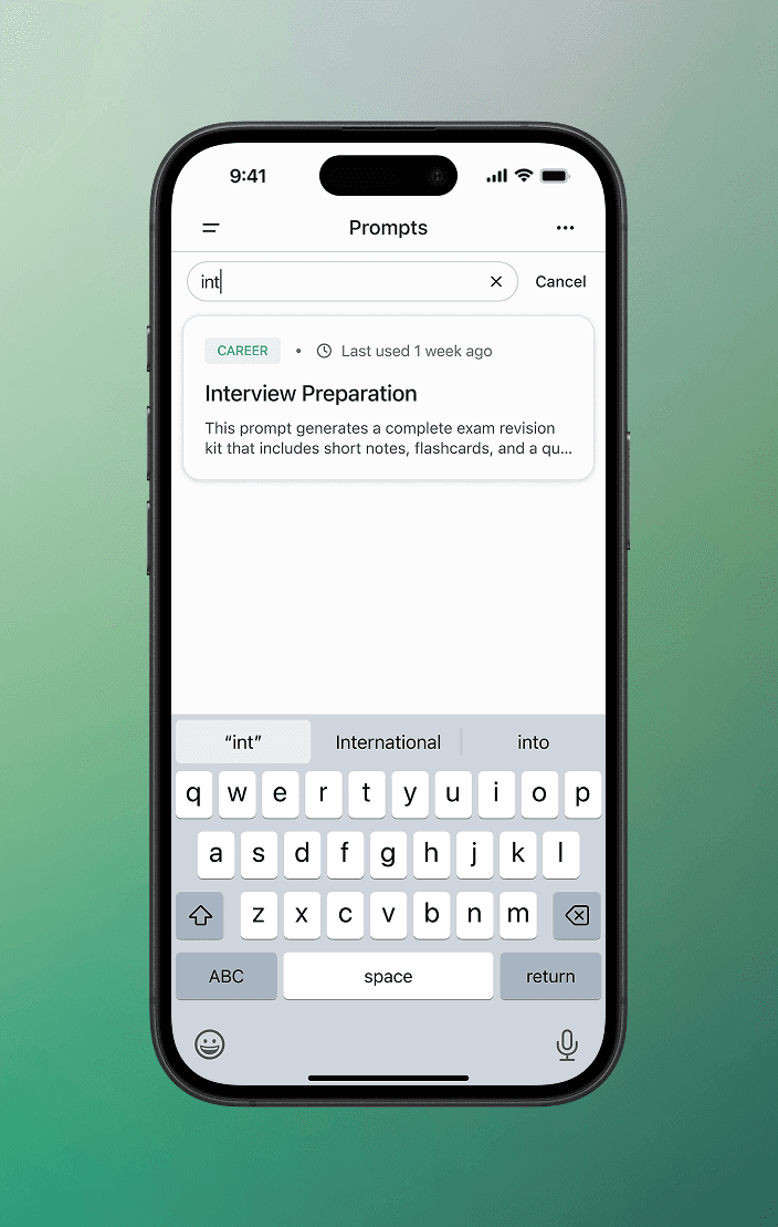 Search feature surfacing relevant prompts